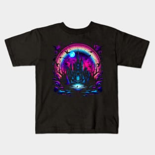 Cool Goth Rainbow Neon Colors Rave Design Kids T-Shirt